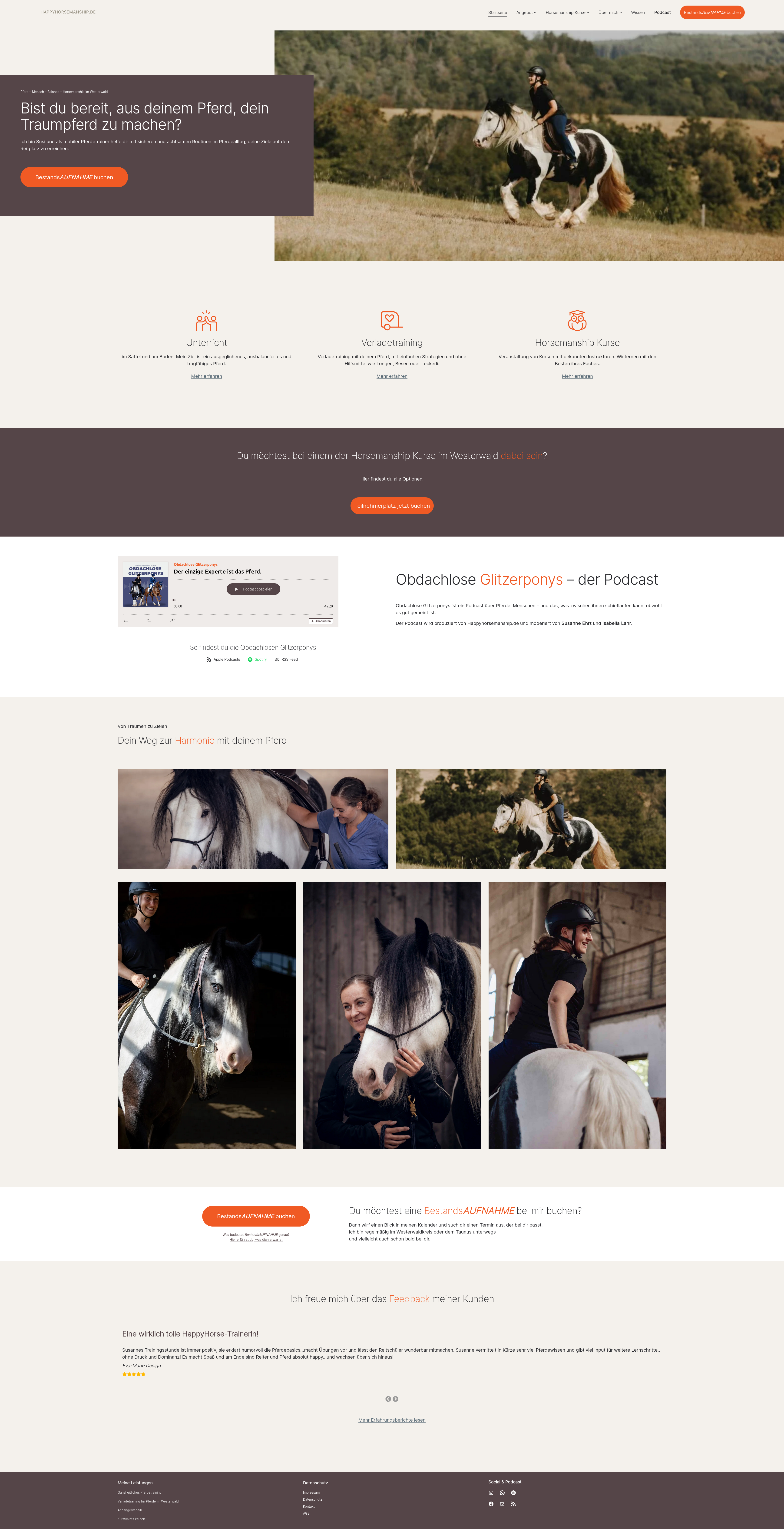 Website für Pferdetrainer – happyhorsemanship.de